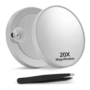 20X Magnifying Mirror with 2 Strong Suction Cups