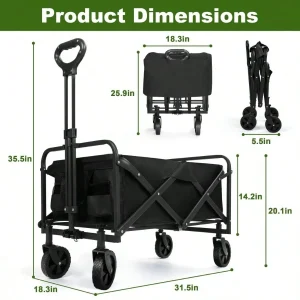 Black Heavy Duty Folding Utility Cart